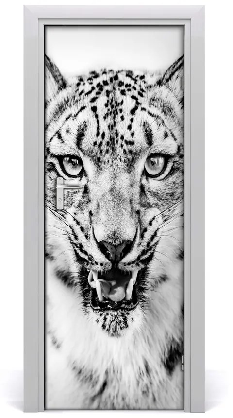 Samolepiace fototapety na dvere snežný leopard 95x205 cm