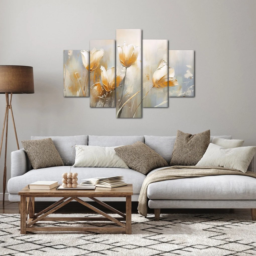 Obraz - Maľba tulipánov (150x105 cm)
