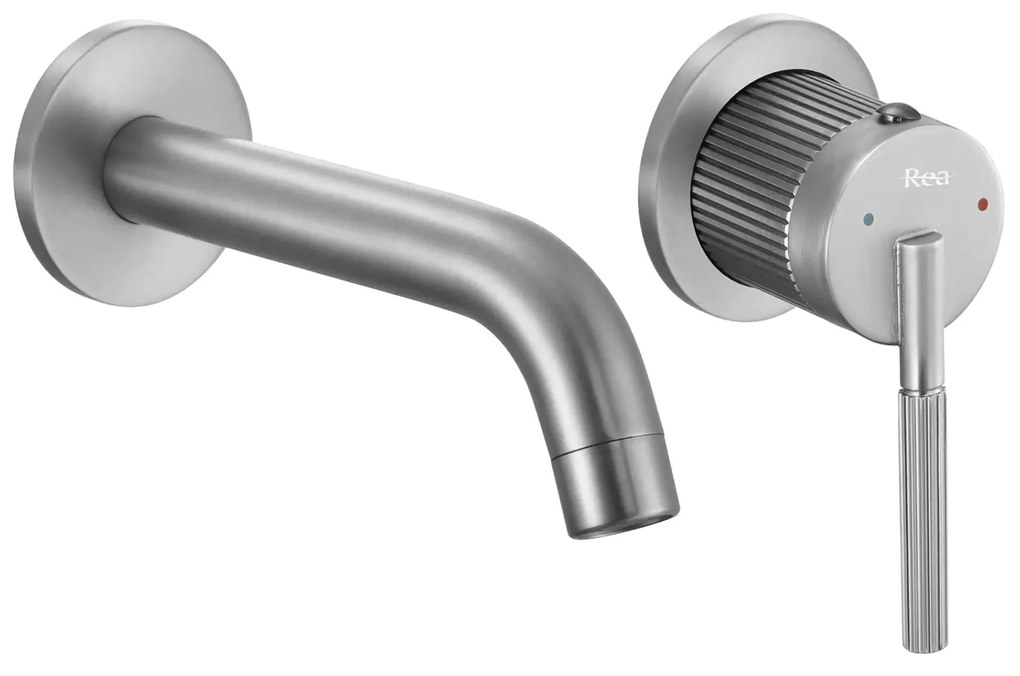 Rea Argon, umývadlová batéria pod omietku + montážny systém BOX, brúsená oceľ, REA-B3912