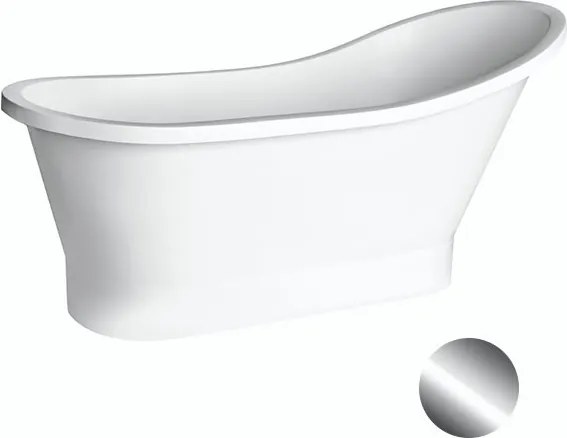 Besco Voľne stojaca vaňa z liateho mramoru Gloria 150x67 (160x67,5) BESCO-Typ výpuste: Click-Clack štandard, chróm, BESCO-Rozmery: 160x67,5, BESCO-Fa…