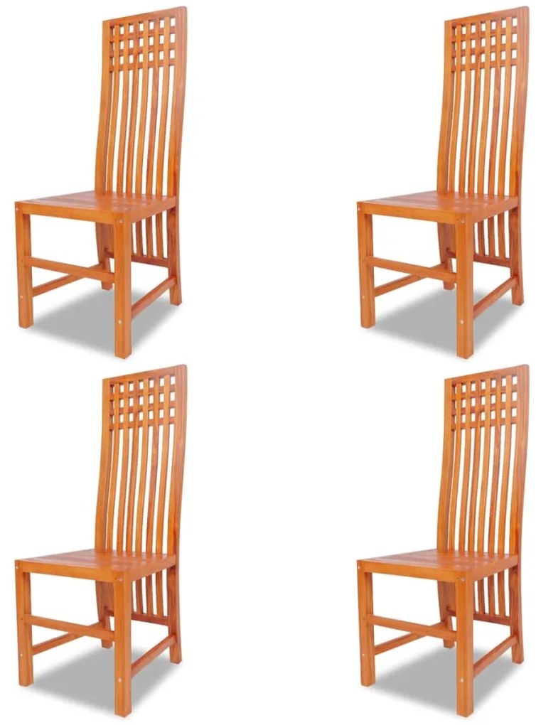 vidaXL Jedálenské stoličky 4 ks, teakový masív