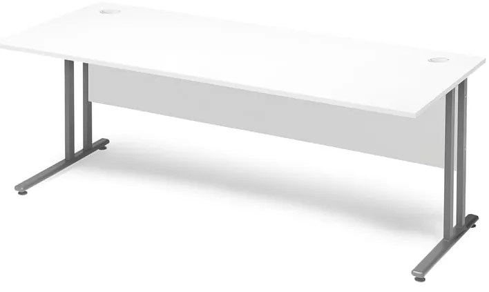 Kancelársky pracovný stôl FLEXUS, rovný, 1800x800 mm, biela