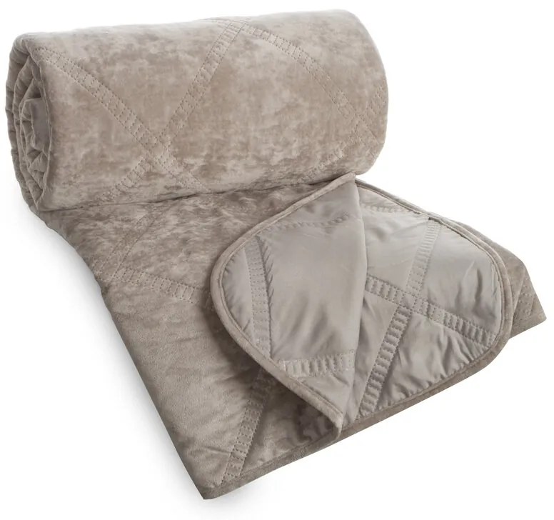 Dekorstudio Zamatový prehoz na posteľ VELVET1 v béžovej farbe Rozmer prehozu (šírka x dĺžka): 170x210cm