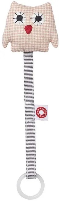 Franck & Fischer Držiak na cumlík ružová sovička