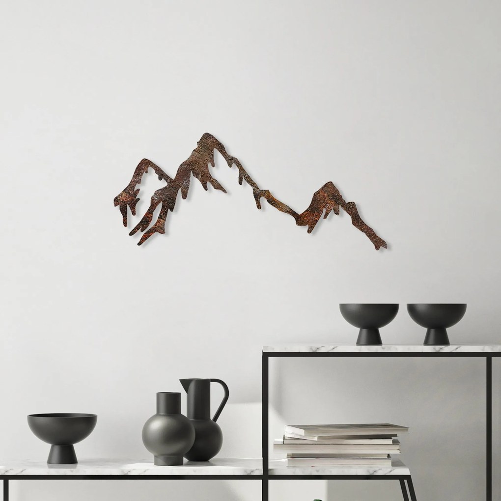 Nástěnná kovová dekorace Rusty Mountain vícebarevná