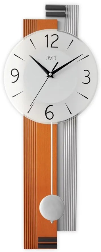 Drevené sklenené tiché kyvadlové hodiny JVD NS22013/41, 65cm