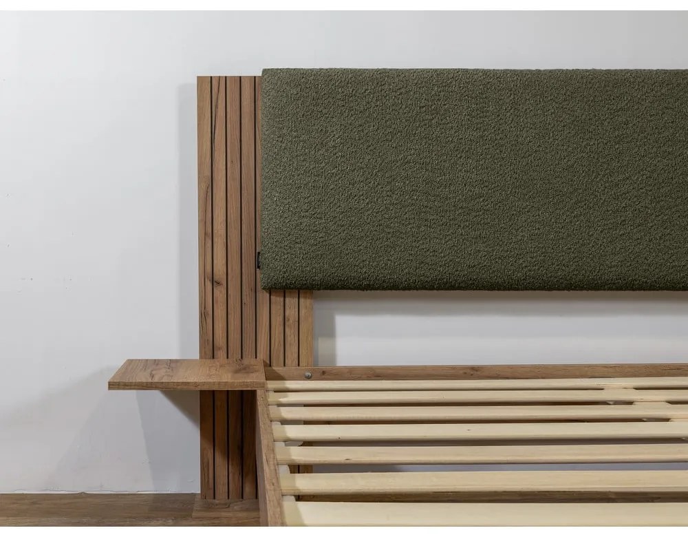 Zelená dvojlôžková posteľ s roštom 160x200 cm Lior – Bobochic Paris