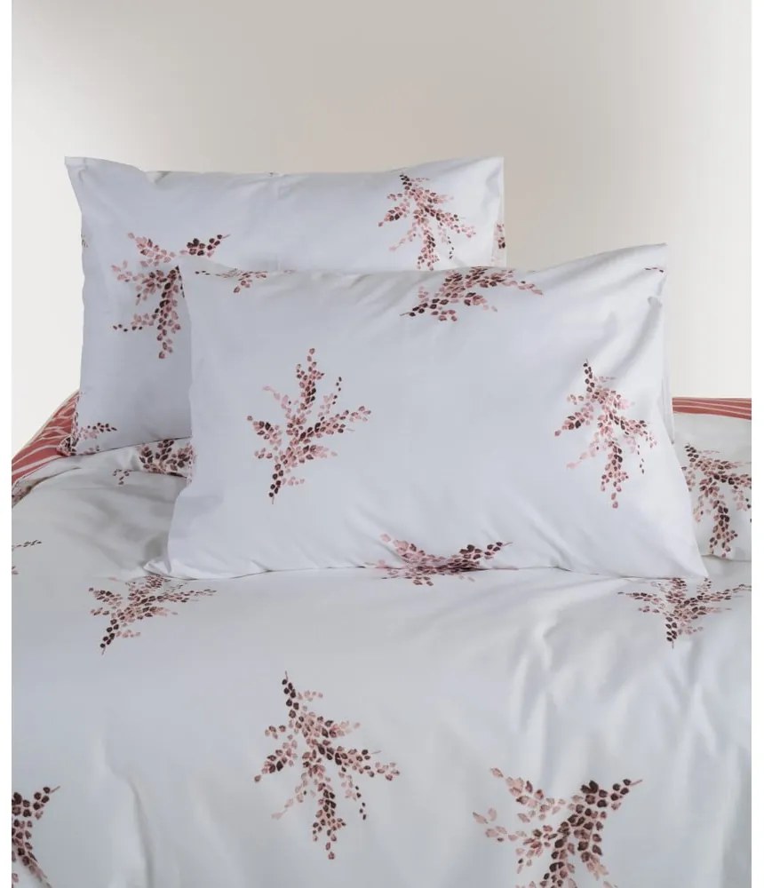 Biele/ružové obliečky na dvojlôžko/predĺžené z bavlny Renforcé 240x220 cm Breeze Floral – Mila Home Luxury