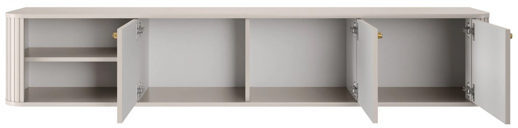 Závesný TV stolík Vespera 3D 187 cm - kašmírová / zlatá