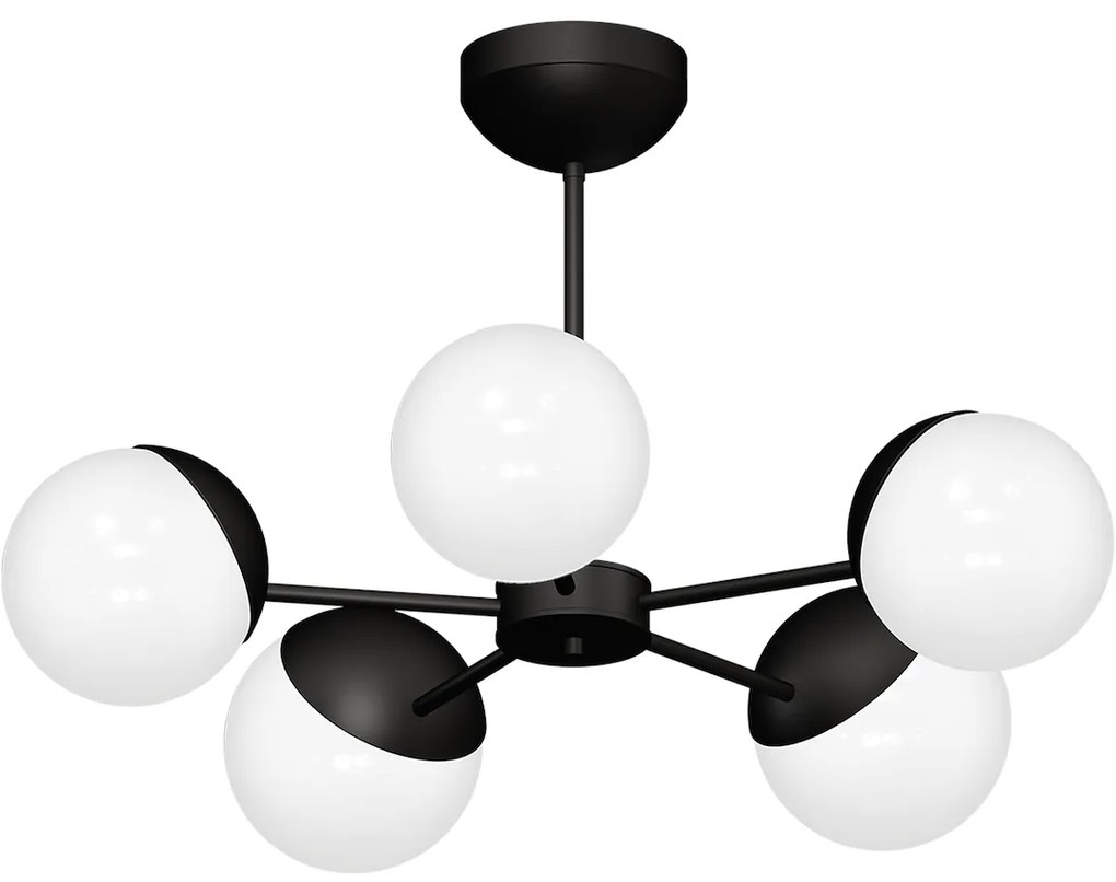 Stropné svietidlo Sfera, 5x biele sklenené tienidlo, b, x