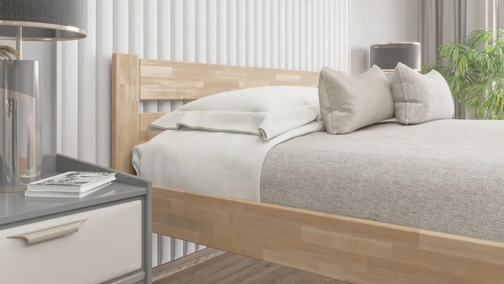 Posteľ Mystic 140x200 cm, prírodný buk