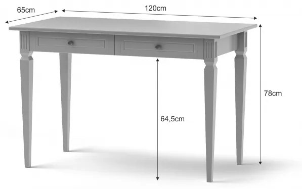 Písací stolík Ines neutral grey