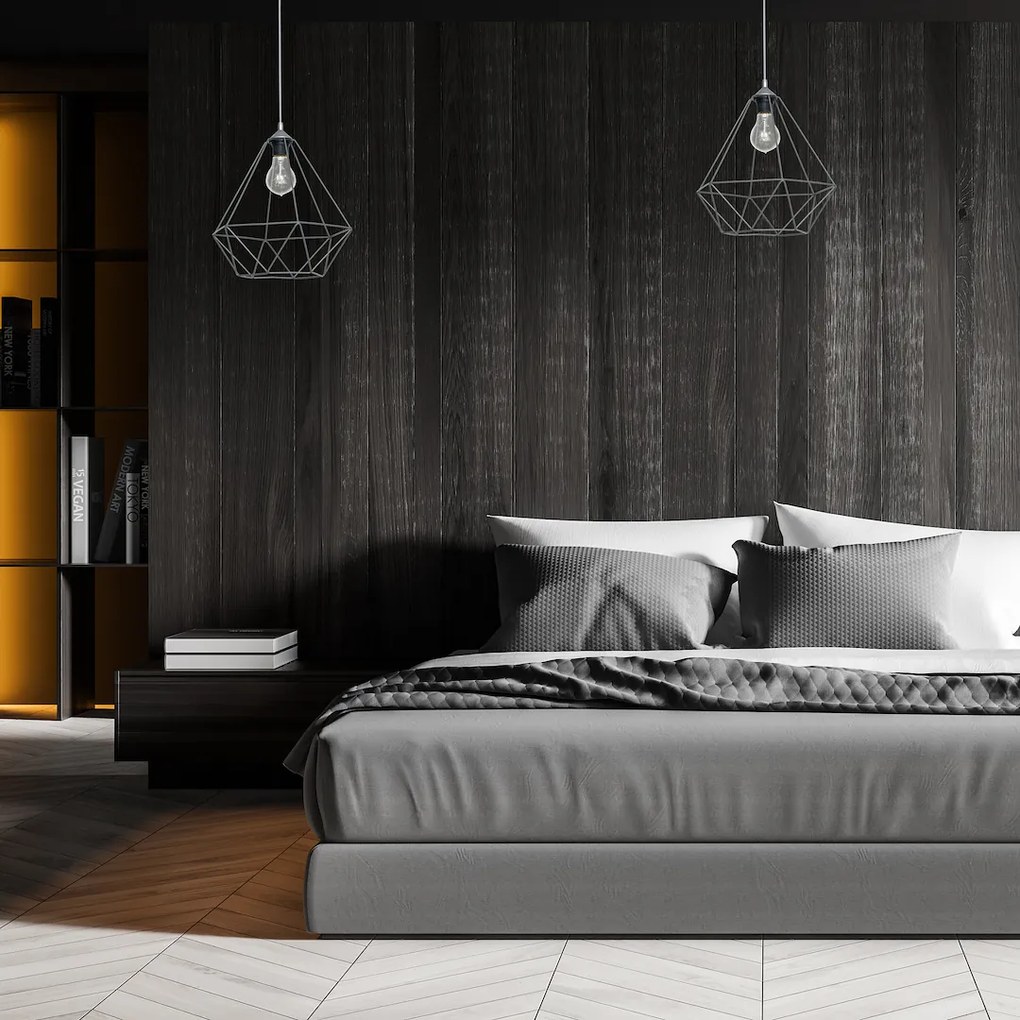 Závesné svietidlo Basket, 1x sivé drôtené tienidlo, gr