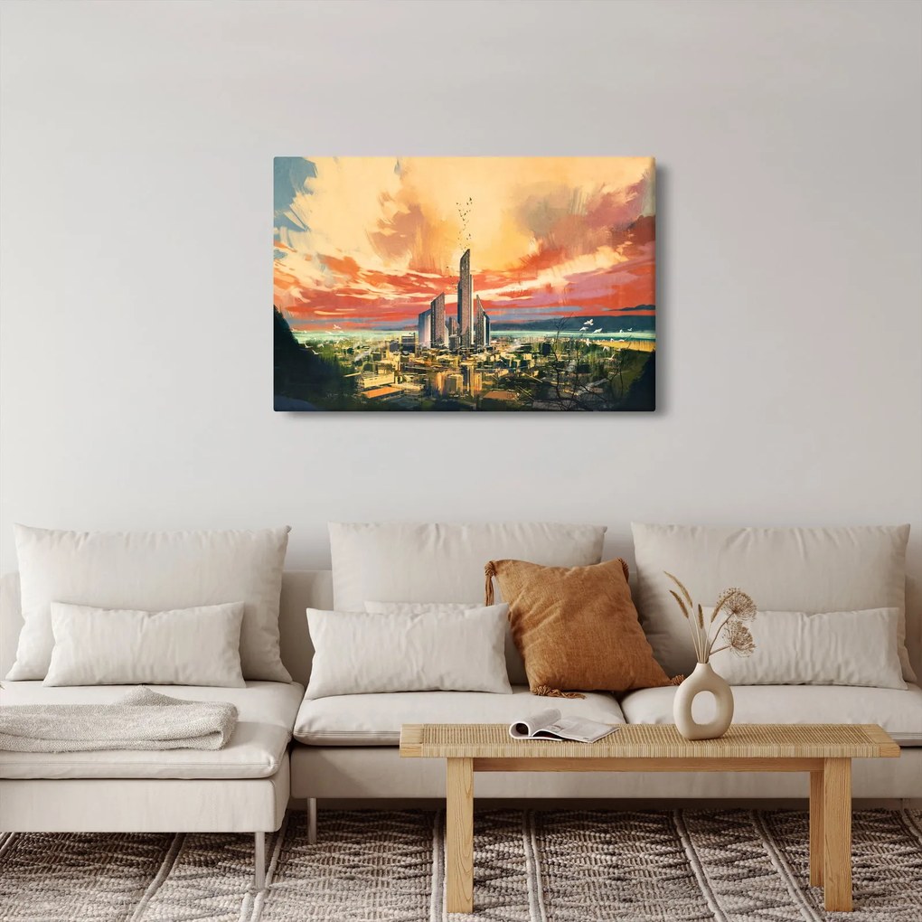 Obraz - Maľované mesto (90x60 cm)