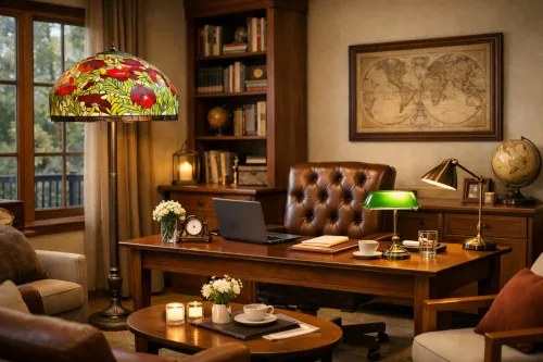 Stojacia lampa Tiffany Massive Ø50*170 kolekcia POPPY