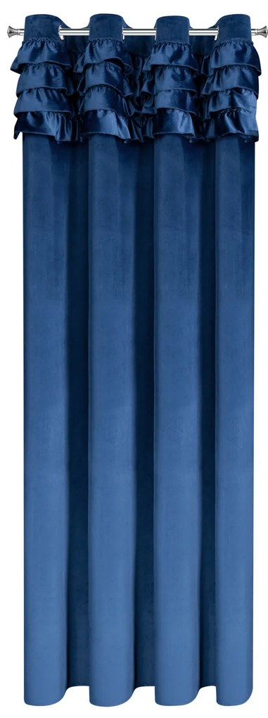 ZATEMŇOVACÍ ZÁVES NA KRÚŽKOCH ERIN 140X250 CM TMAVOMODRÁ