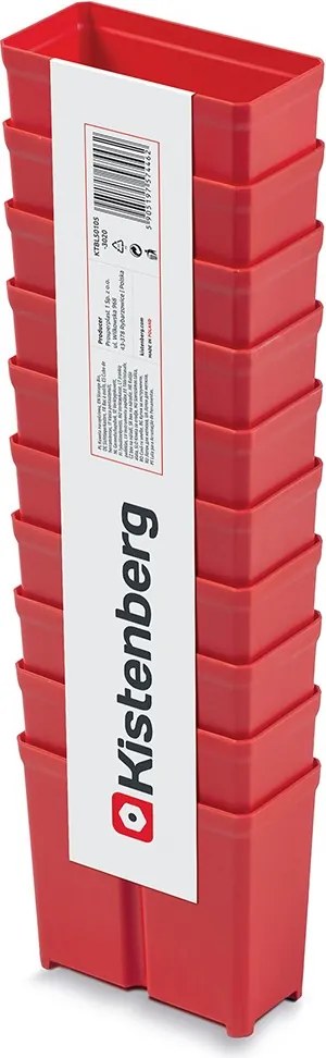 Súprava 10 plastových boxov na náradie TIGER BOX 10,5x5x9,7 cm červená