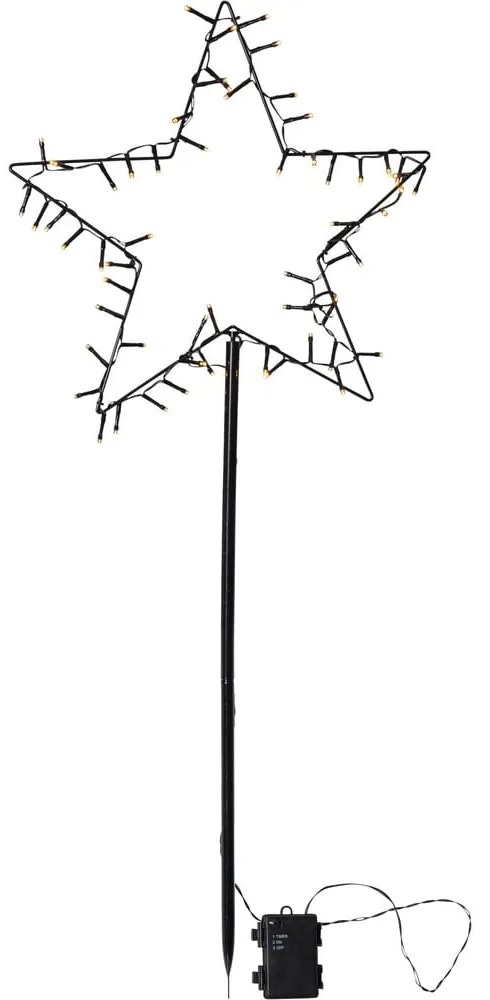 Čierna vonkajšia svetelná dekorácia s vianočným motívom Spiky – Star Trading