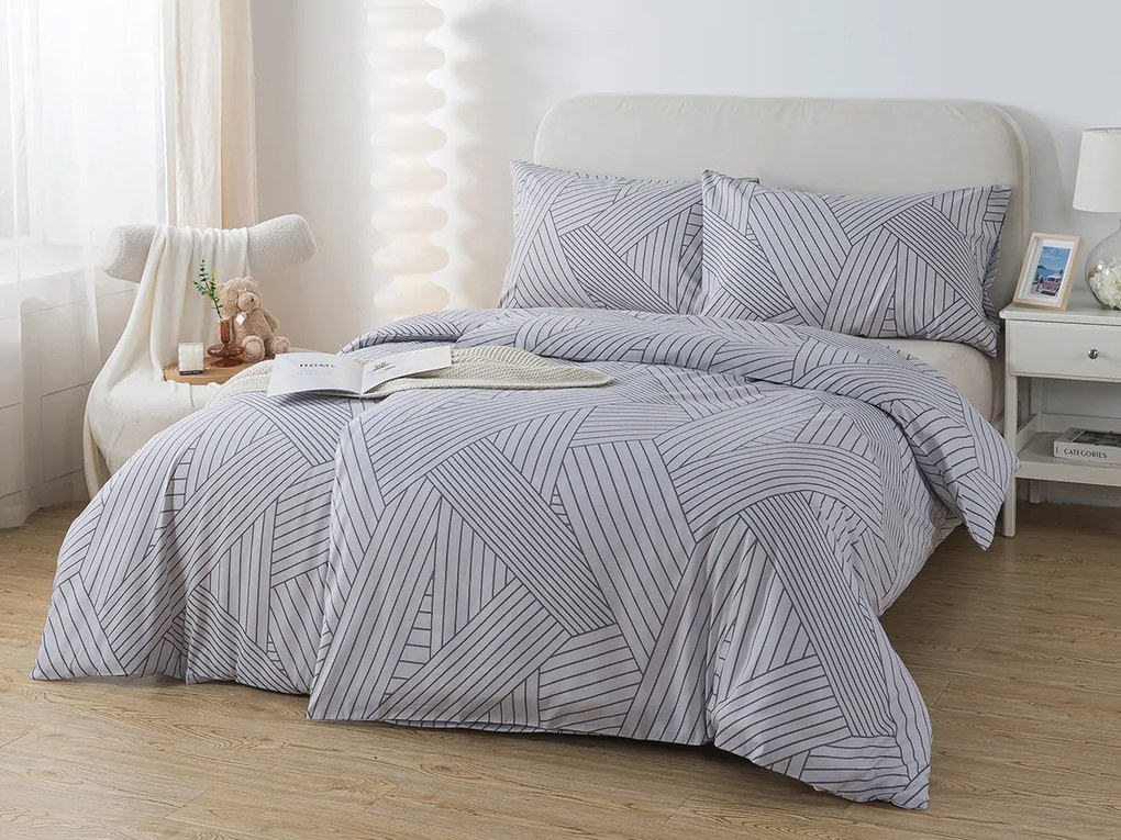 XPOSE® Bavlnené obliečky DARA na dve postele - sive