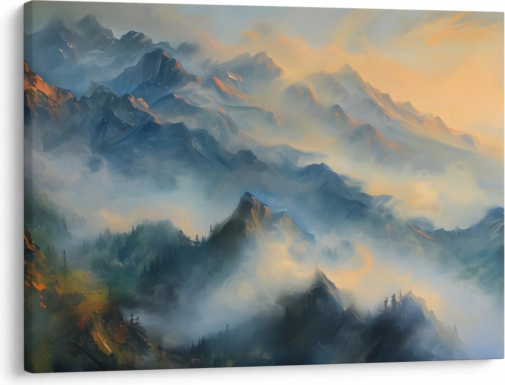 Obraz - Maľovaná horská krajina (70x50 cm)