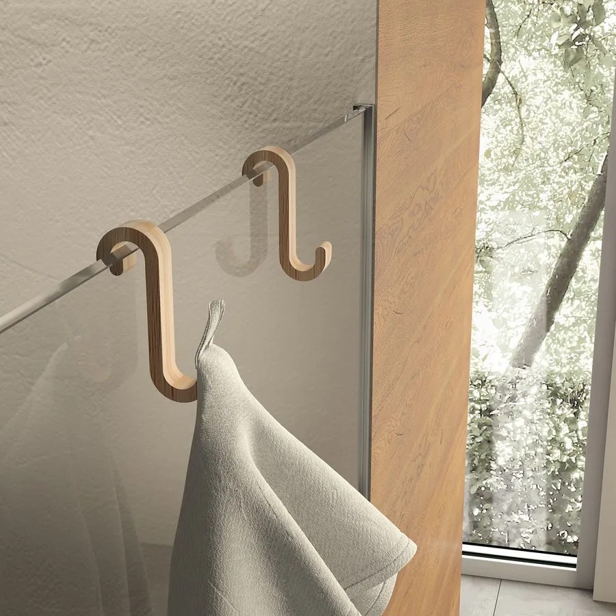 Gedy Gedy, HIMALAYA dvojháčik samolepiaci, guľatý, čierna/bambus, 1127