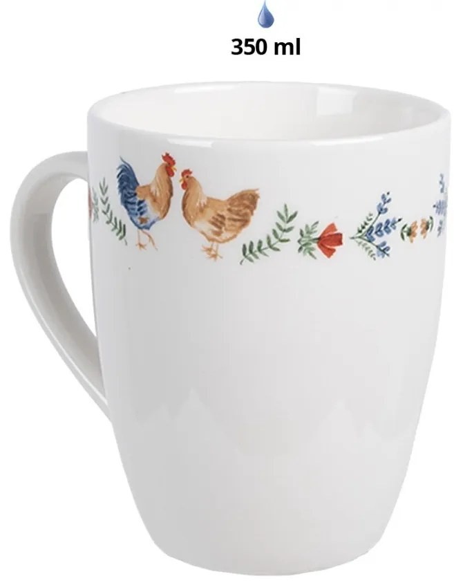 Hrnček s kohútikom a sliepočkou Chicken and Rooster - 12 * 8 * 10 cm / 350 ml