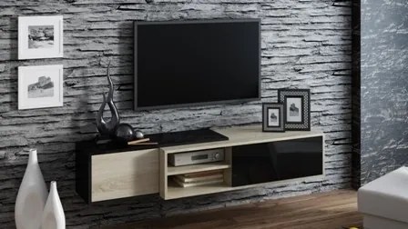 TV stolík SIGMA 1C 180 cm dub sonoma/čierny