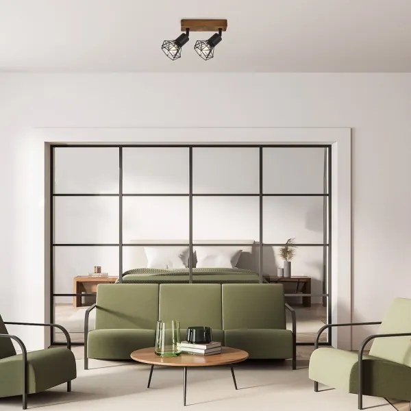 Rabalux 3138 - Bodové svietidlo ZEUS 2xE14/40W/230V dub