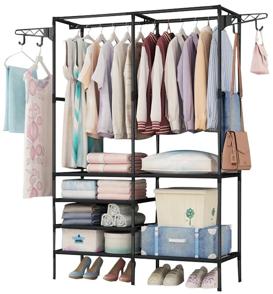 Otvorená šatníková skriňa AMELIA 107 cm čierna