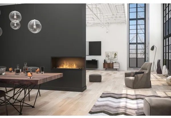 InFire - Rohový BIO krb 110x45 cm 3kW čierna