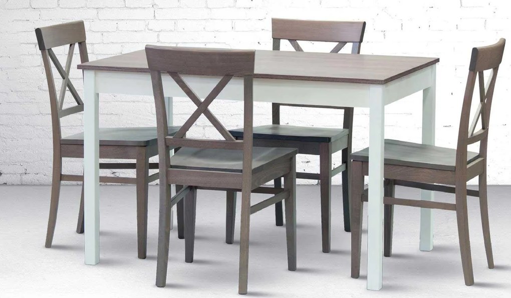 Stima Stôl TWIN Odtieň: Dub Gladstone / bílá podnož, Rozmer: 80 x 80 cm