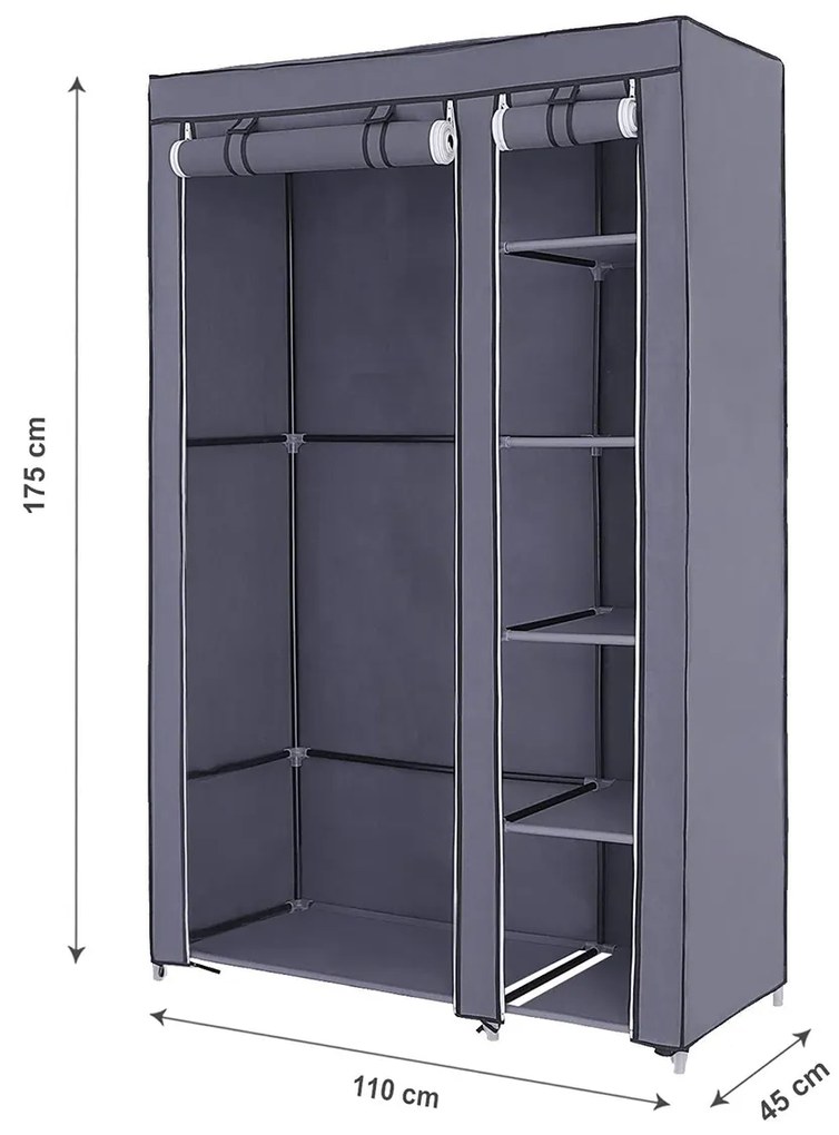 Skladacia skriňa  175 × 110 × 45 cm SONGMICS