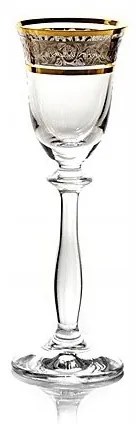 BOHEMIA ANGELA ZLATO-PLATINOVÝ POHÁR 60 ML SADA 6 KS