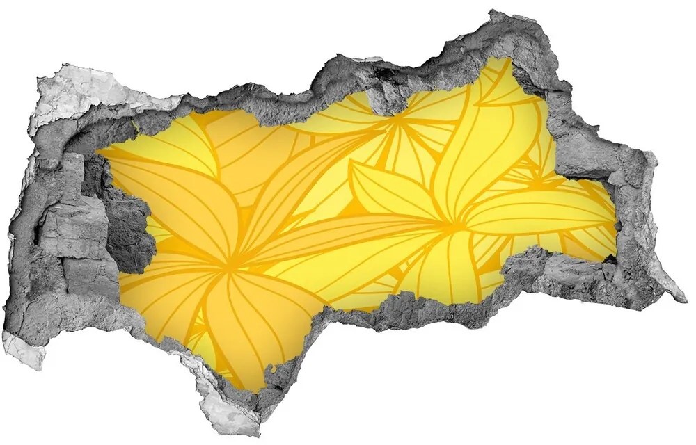 Nálepka 3D diera na stenu Žlté kvety na pozadí nd-b-39162100