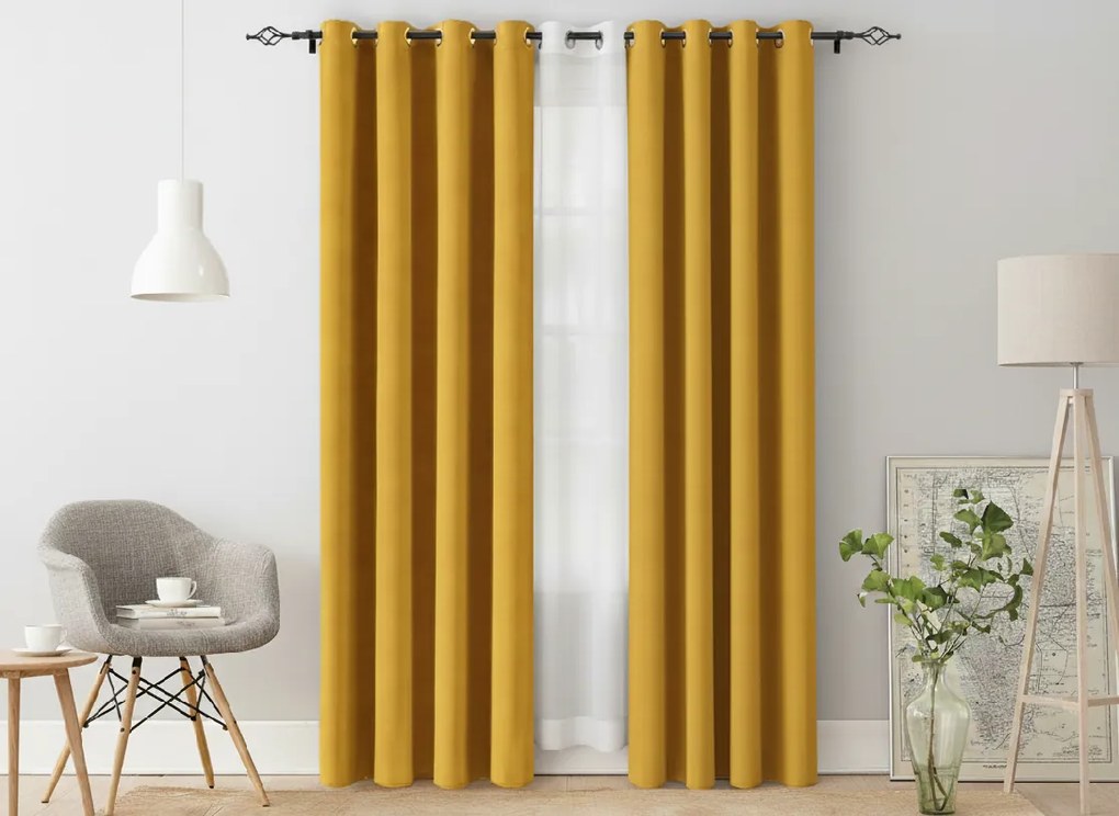 2x Žltý záves OXFORD 140x250 cm
