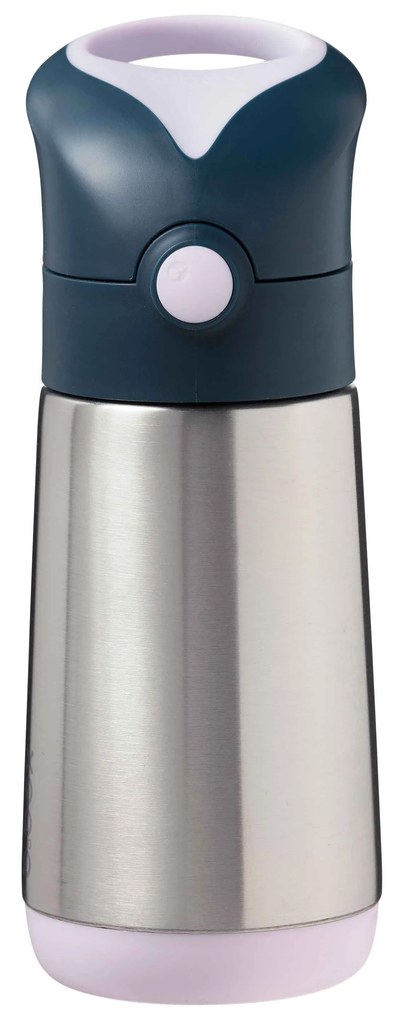 Termoska na pitie so slamkou 350 ml - indigo/ružová