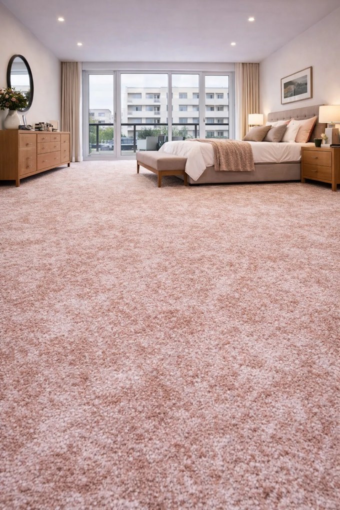 Metrážny koberec Milano 60 ružový, na mieru, šíře 4m,5m, ružová, filc, detská izba, Spoltex