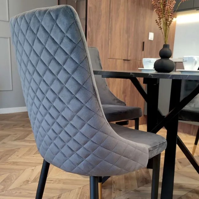 Jedálenská stolička VERMONT zamatová, grafitová