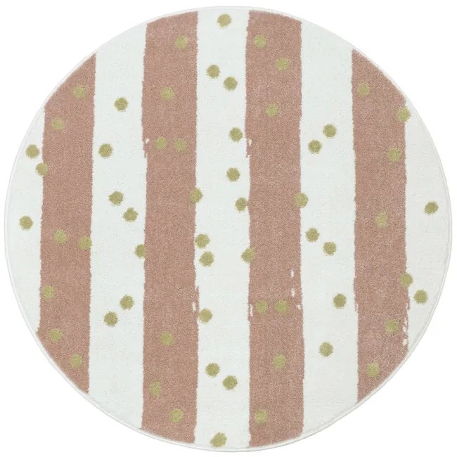 Koberec LIMA M044A krémový / ružový / zlatý kruh