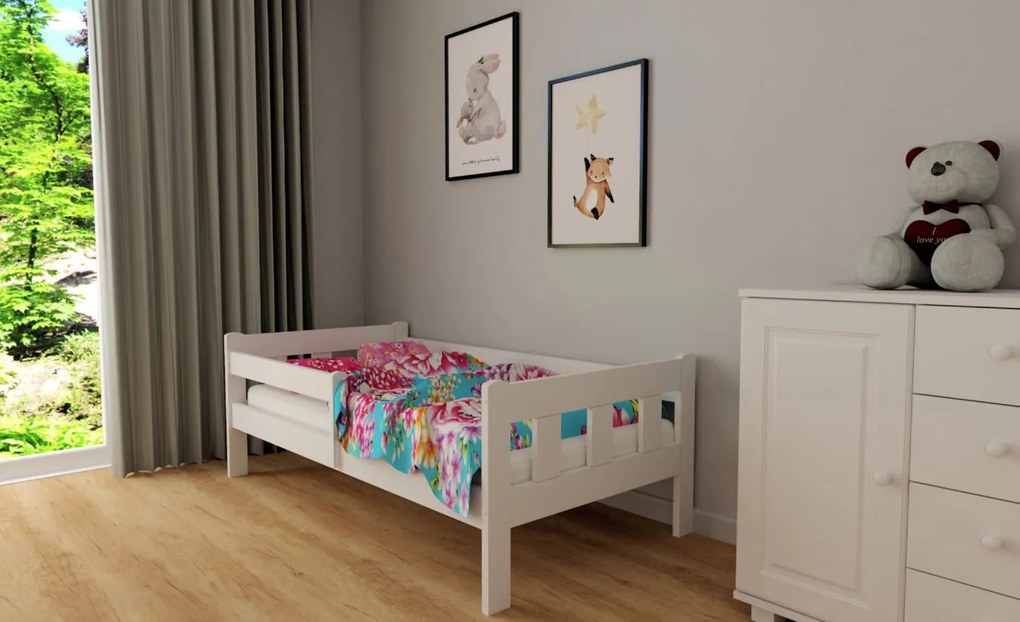 Detská posteľ z masívu borovice MAJA - 200x90 cm - biela