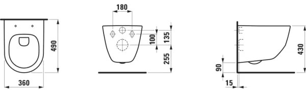 LAUFEN H8209650000001 - Závesné WC PRO keramika/biela