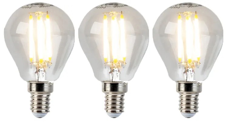Sada 3 stmievateľných LED žiaroviek E14 guľaté P45 5W 470lm 2700K