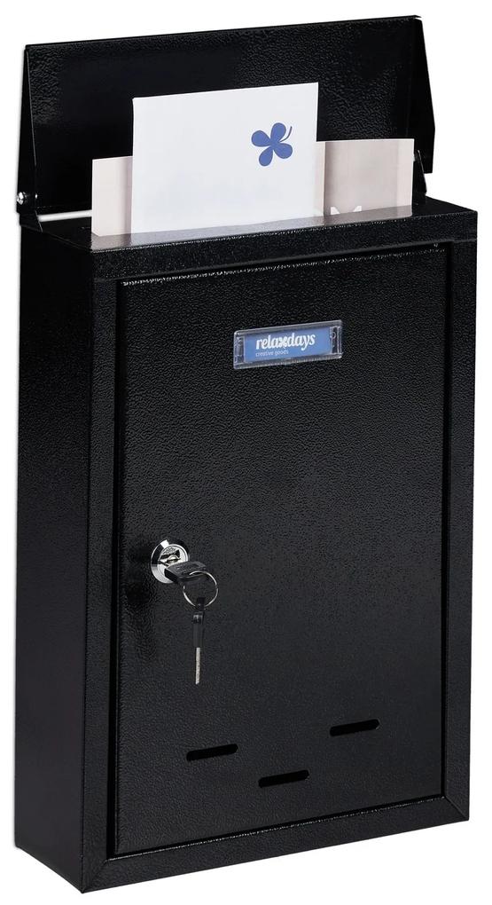 Poštová schránka s menovkou RD30686, čierna
