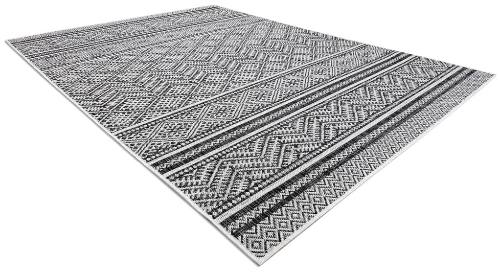 Koberec SISAL SION cikcak, diamanty BOHO 22168 čierny / ecru