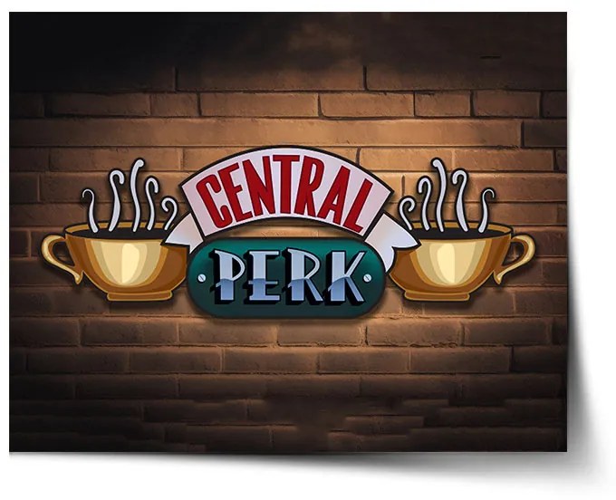 Sablio Plagát Seriál přátelé CENTRAL PERK Cihly - 120x80 cm