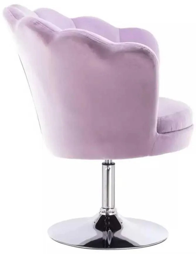 LuxuryForm DESIGN Kreslo FREY VELUR na striebornom tanieri - levanduľa