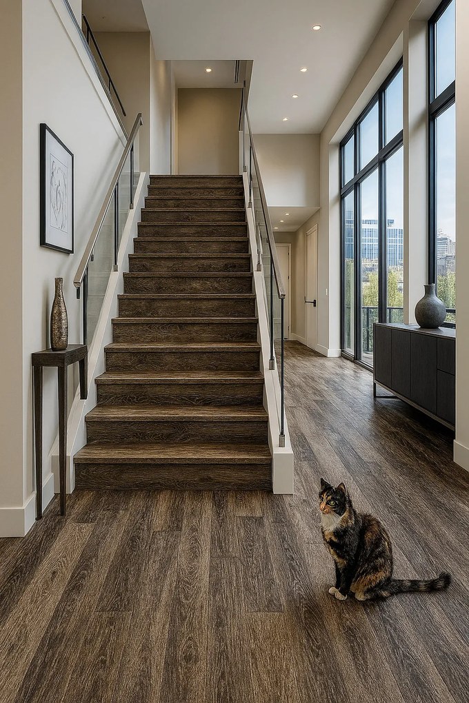 Beauflor, PVC podlaha - lino Toptex Aged Oak 967M, na mieru, šíře 5m, šedá, filc, chodba / predsieň