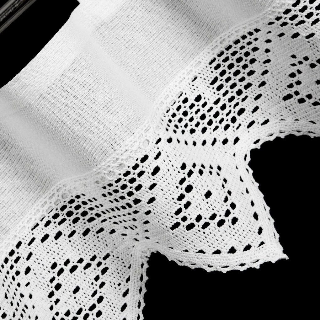 KRÁTKA ZÁCLONA NA PÚTKACH ISAAC 150X30 CM BIELA