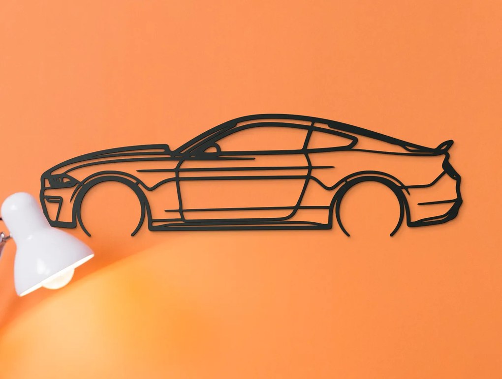 drevko Drevený obraz auta na stenu Ford Mustang 55 Rozmer obrazu: 24,5 x 86 cm, Farba dekorácie: Čierna