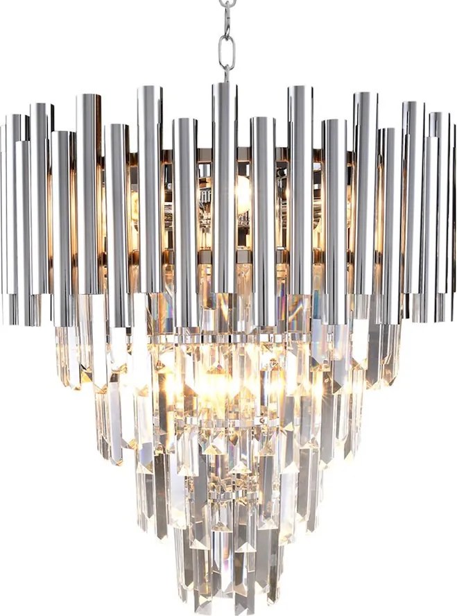 Luster Madison, 1x krištáľové/chrómové kovové tienidlo, (fi 45cm), ch